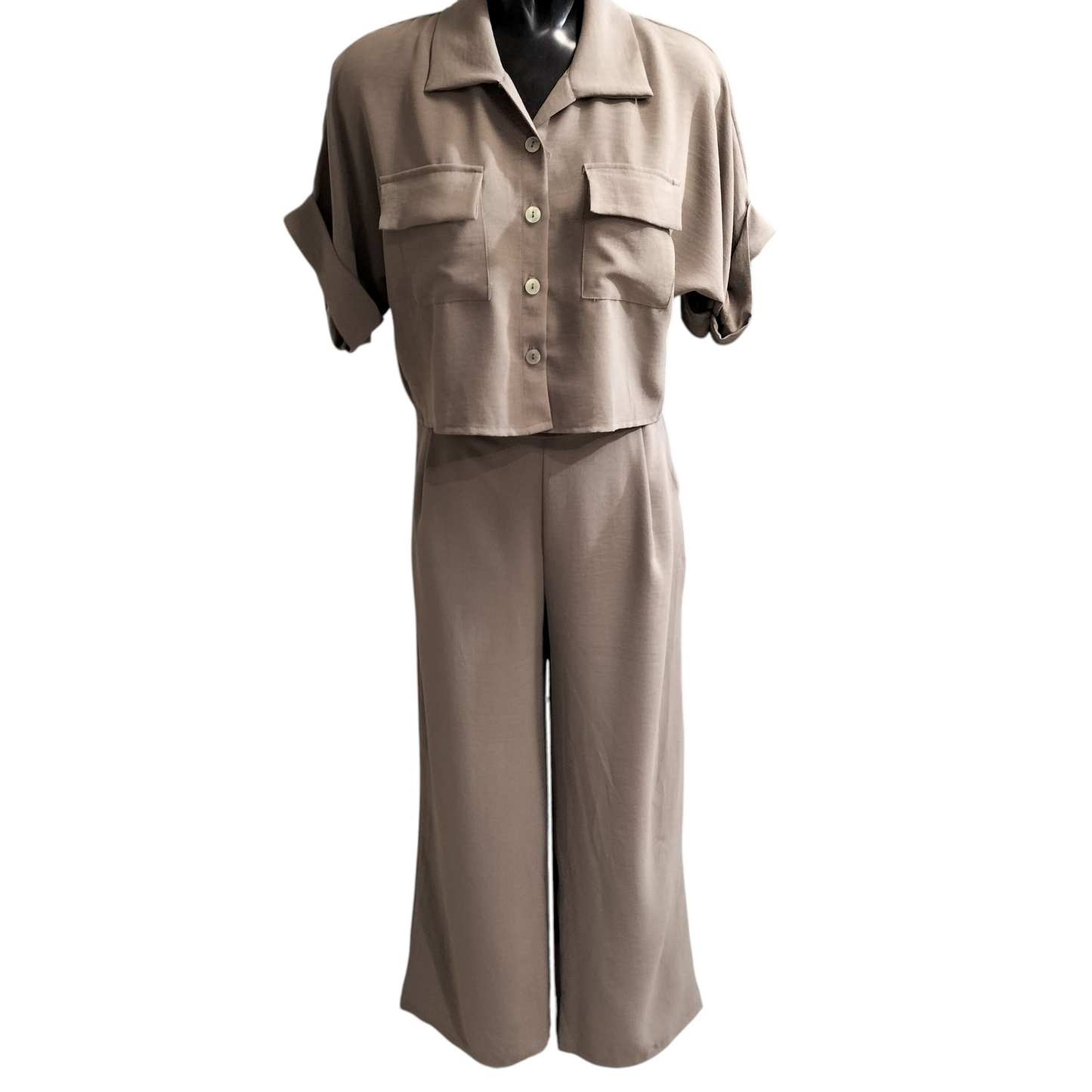 POCKET CHIFFON TROUSER SET