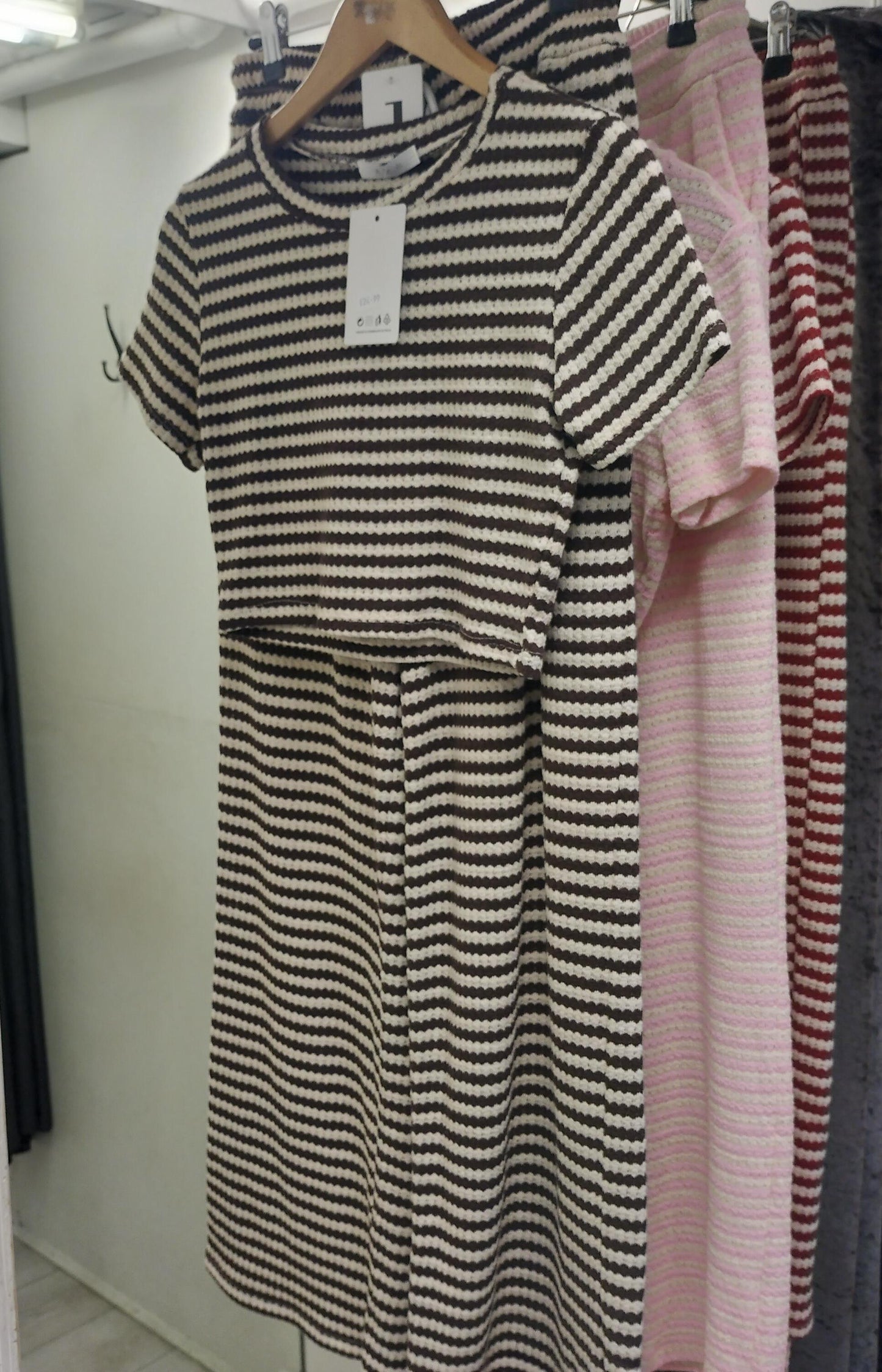 Cropped stripped trouser set