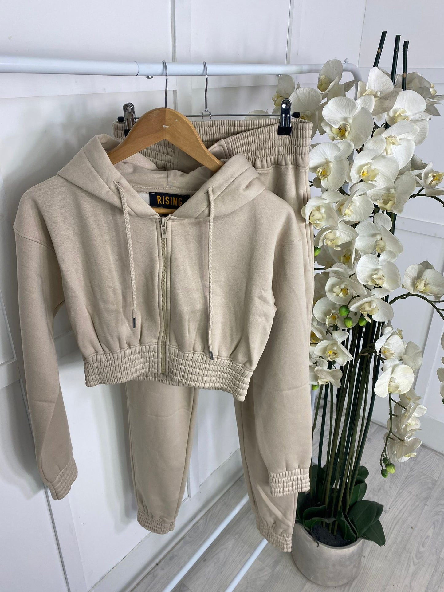 OLIVIA ZIPPED CROPPED HOODED SET