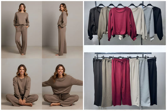 PUFF SLEEVED & WIDE LEG SET