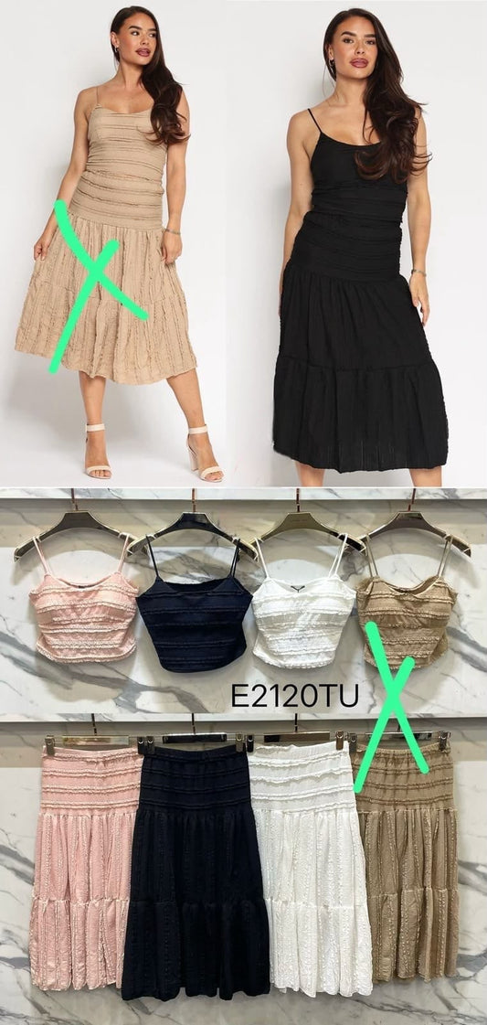 waffle skirt and strap top set