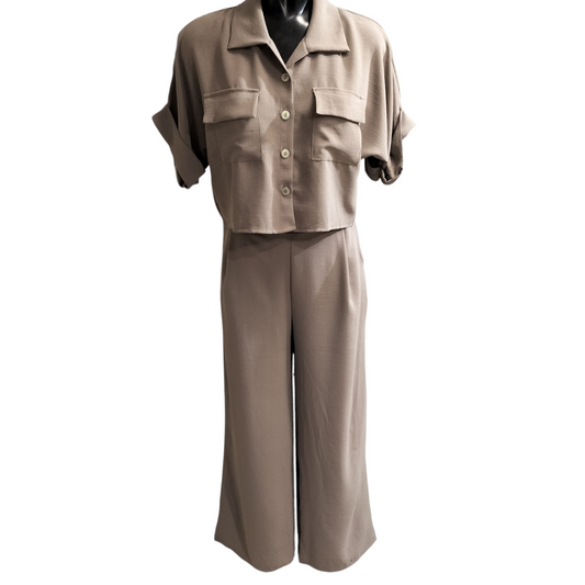 POCKET CHIFFON TROUSER SET